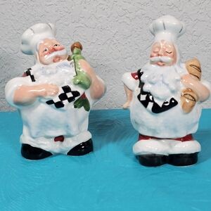 WCL Collectibles Santa Claus Chef Ceramic Salt And Pepper Shakers